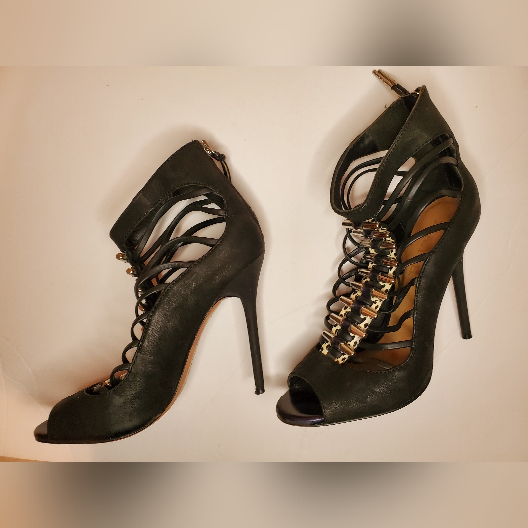L.A.M.B Leather Stiletto Heels
